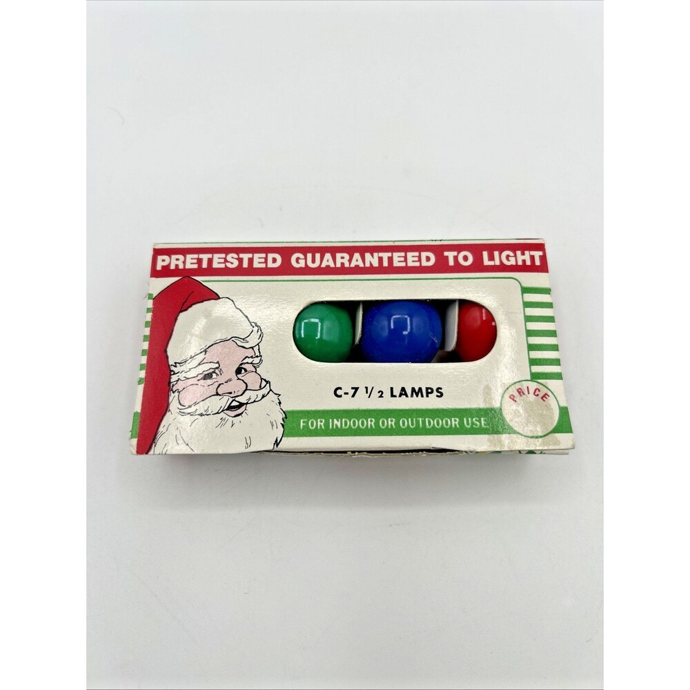 VTG Advance International Christmas Bulbs C-7 1/2 Orange Green Blue Red 120V NOS